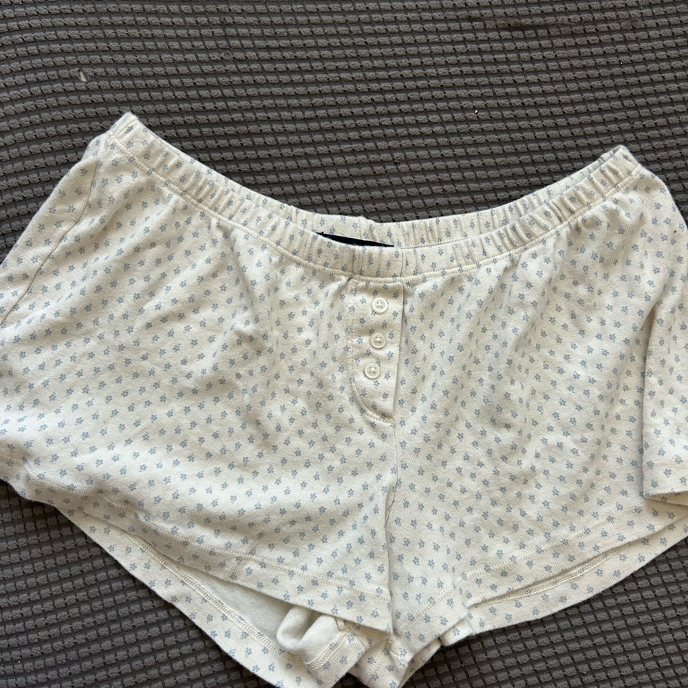 Brandy Melville Cream and Blue Shorts